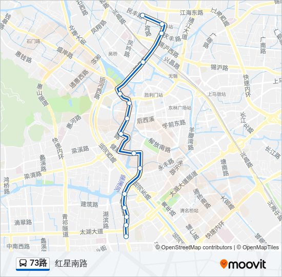 公交73路的线路图