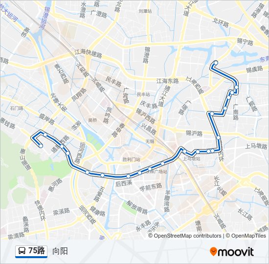 公交75路的线路图