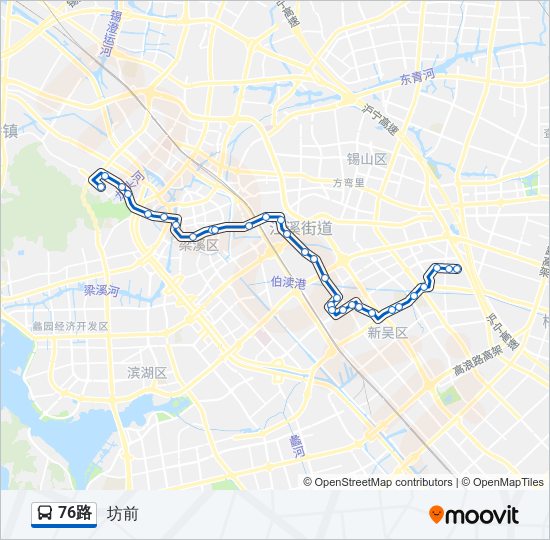 公交76路的线路图