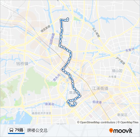 79路路線:日程,站點和地圖-牌樓公交總