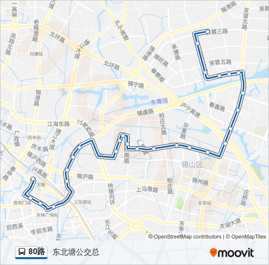 公交80路的线路图