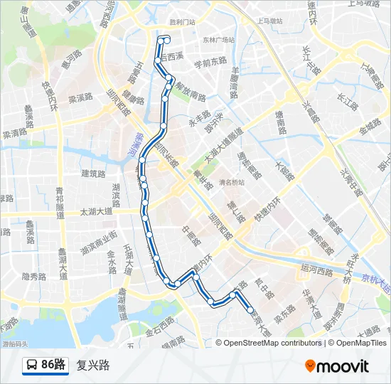86路 Bus Line Map