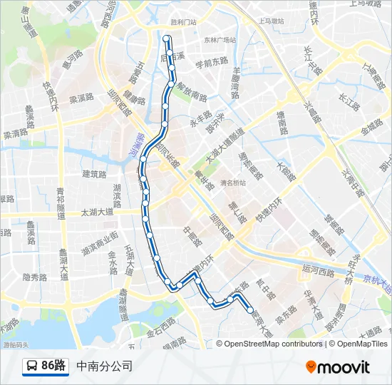 86路 Bus Line Map