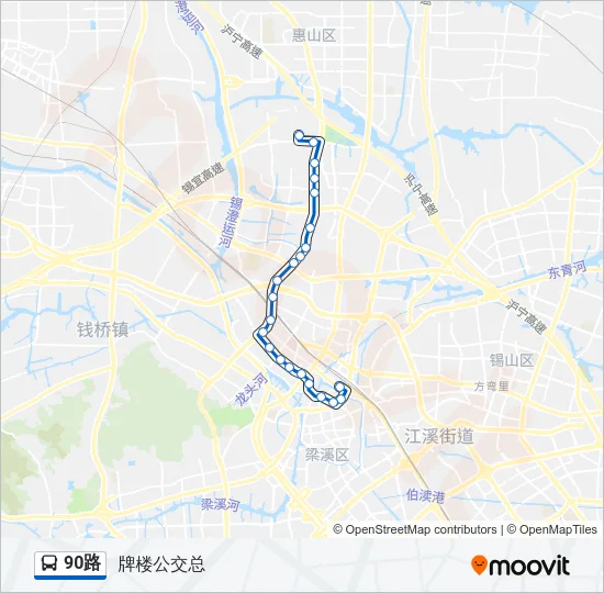 90路 Bus Line Map