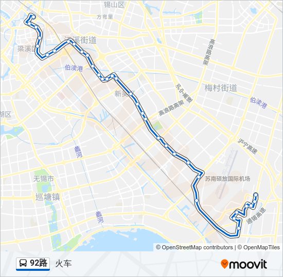 公交92路的线路图