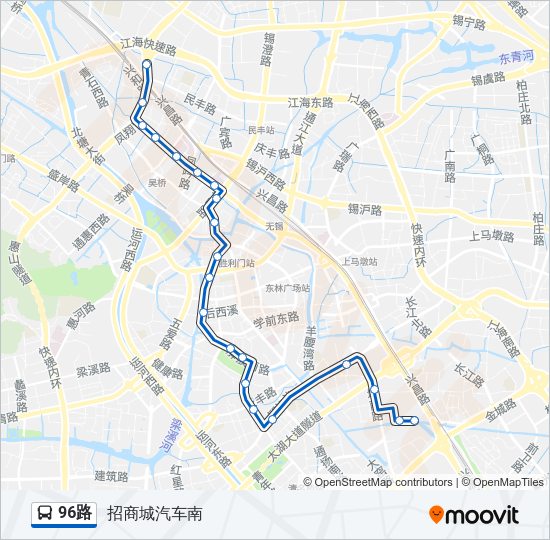 公交96路的线路图