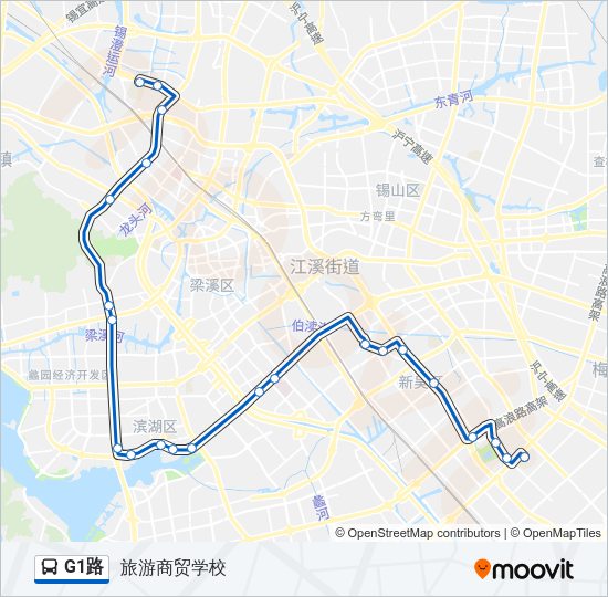 公交G1路的线路图