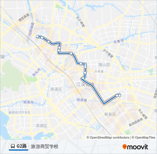 公交G2路的线路图