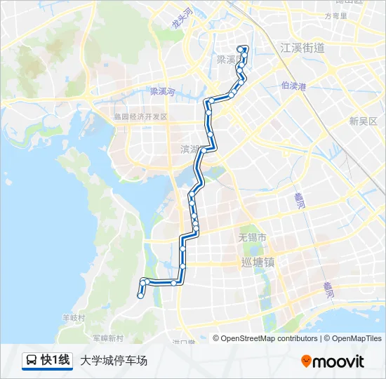 快1线 Bus Line Map