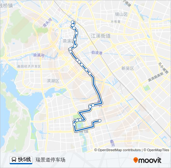公交快5路的线路图