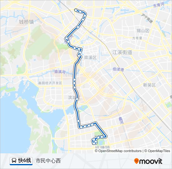 公交快6路的线路图