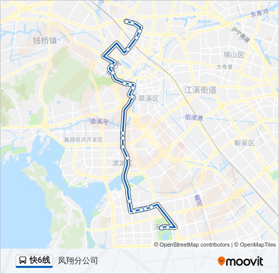 公交快6路的线路图