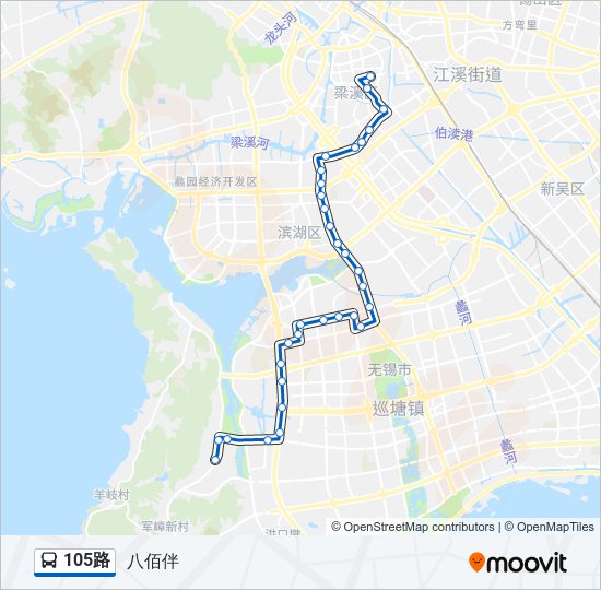 公交105路的线路图