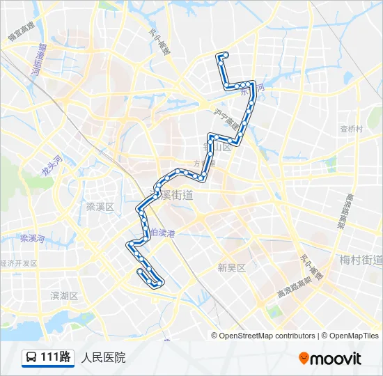 公交111路的线路图