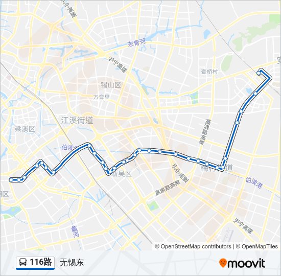 公交116路的线路图