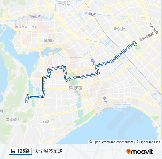 128路 Bus Line Map