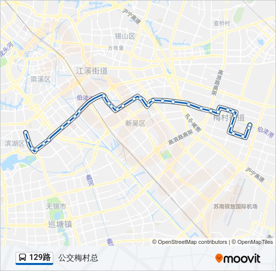 公交129路全程路线图图片