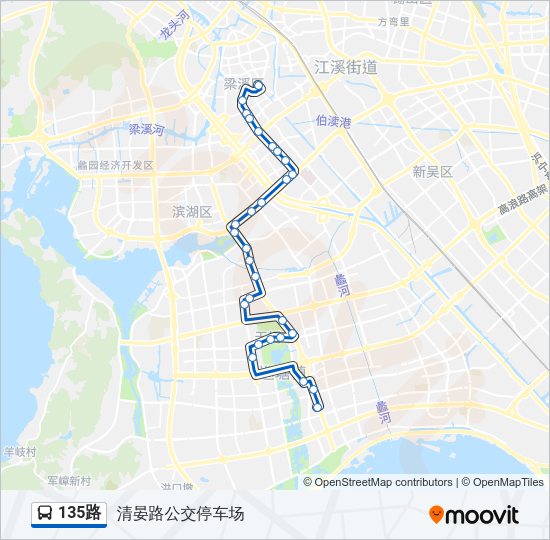 公交135路的线路图