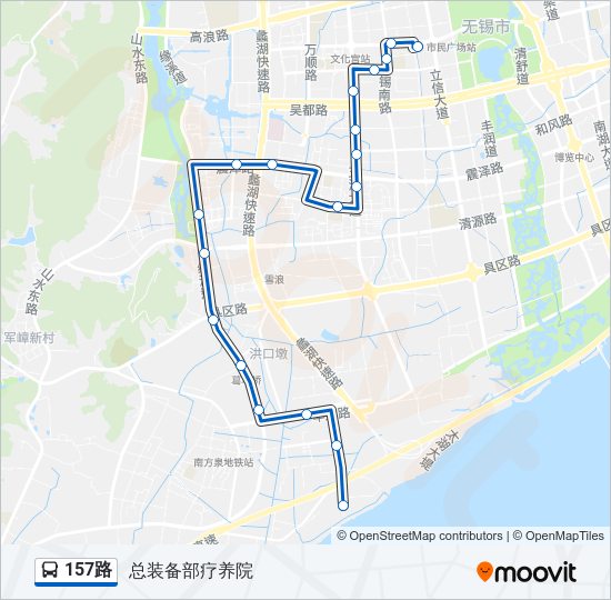 公交157路的线路图