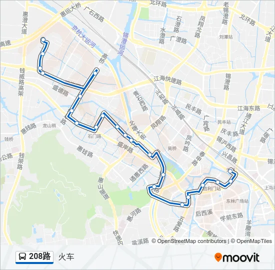 208路 Bus Line Map
