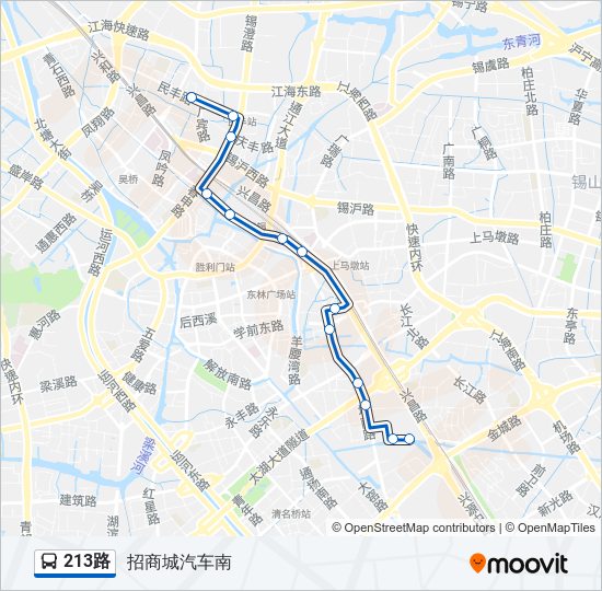 公交213路的线路图