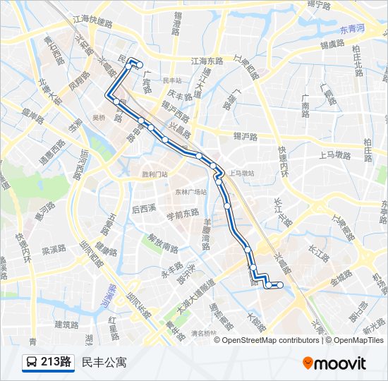 213路 bus Line Map