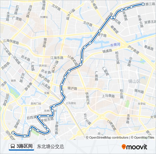 3路区间 bus Line Map