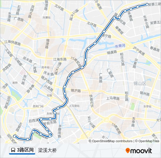 公交3区间路的线路图