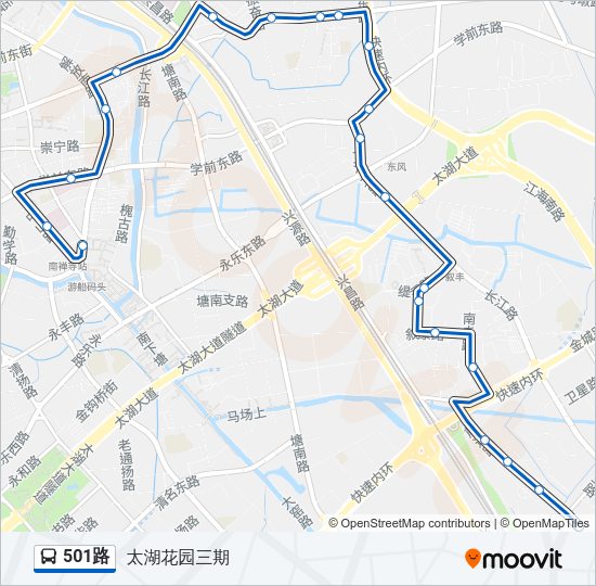 公交501路的线路图