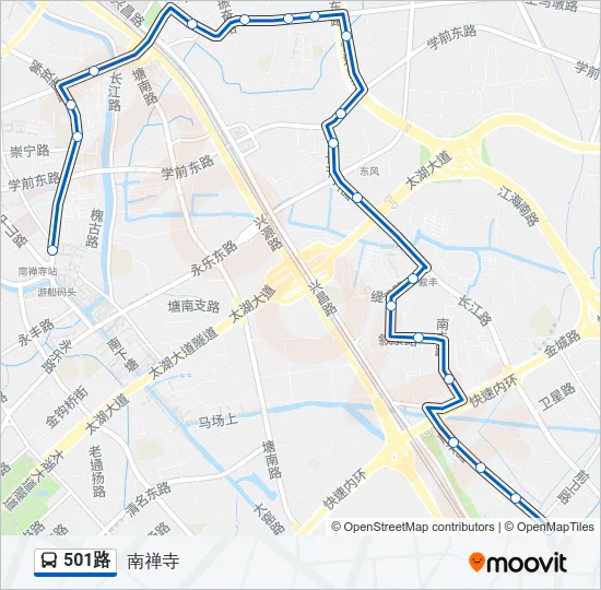 501路 Bus Line Map