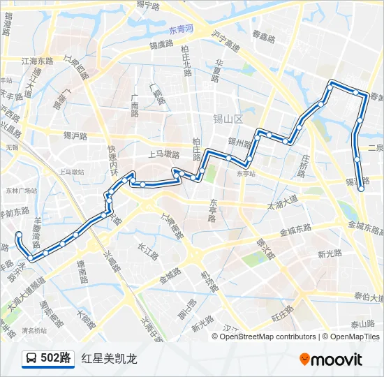502路 Bus Line Map