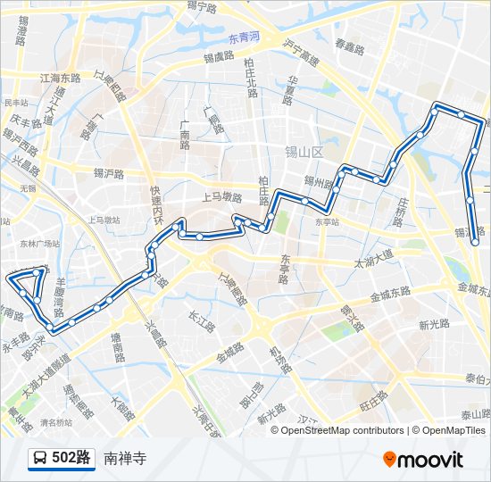 公交502路的线路图