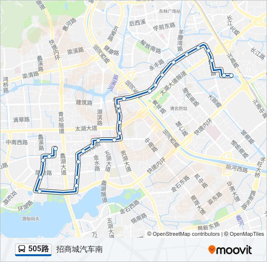 公交505路的线路图