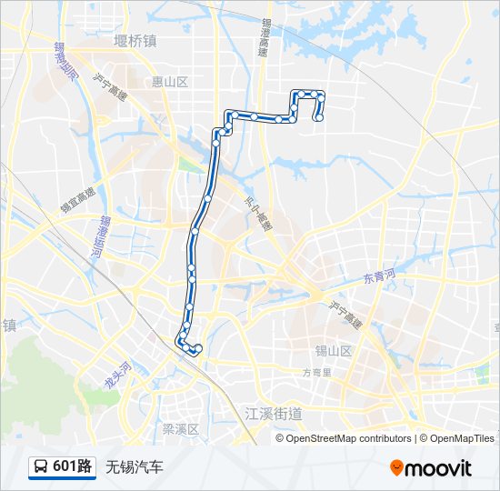 公交601路的线路图