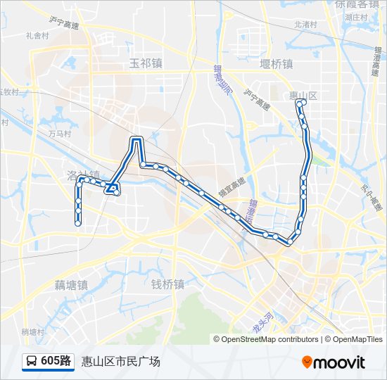 公交605路的线路图