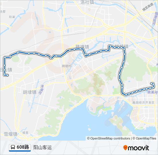 公交608路的线路图