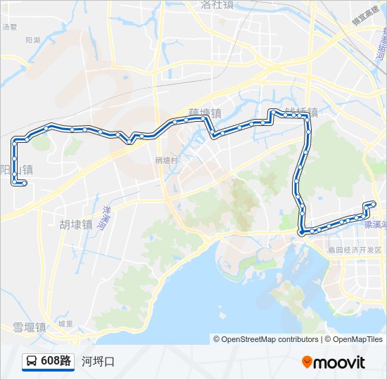 公交608路的线路图