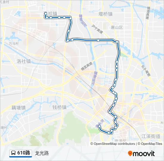 公交610路的线路图