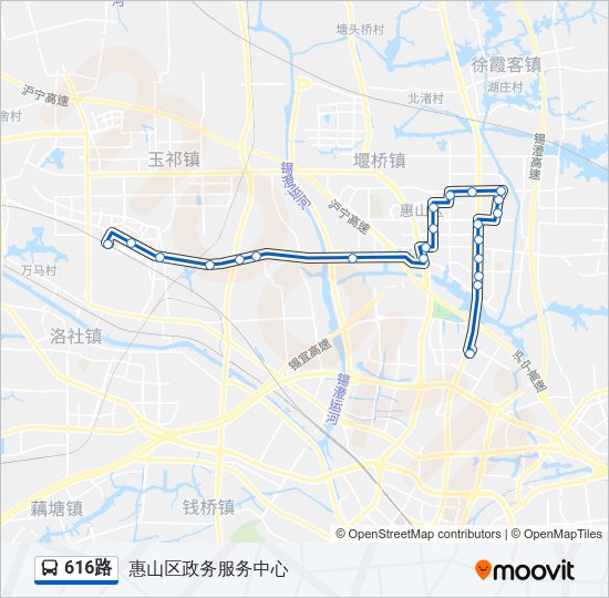 公交616路的线路图