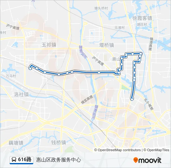 公交616路的线路图