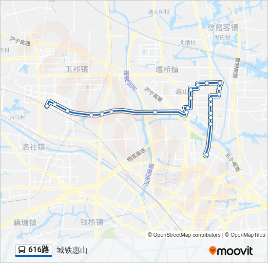 公交616路的线路图