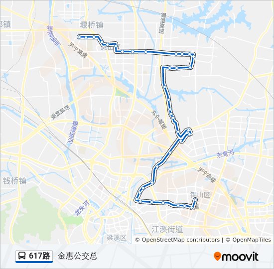 617路 bus Line Map