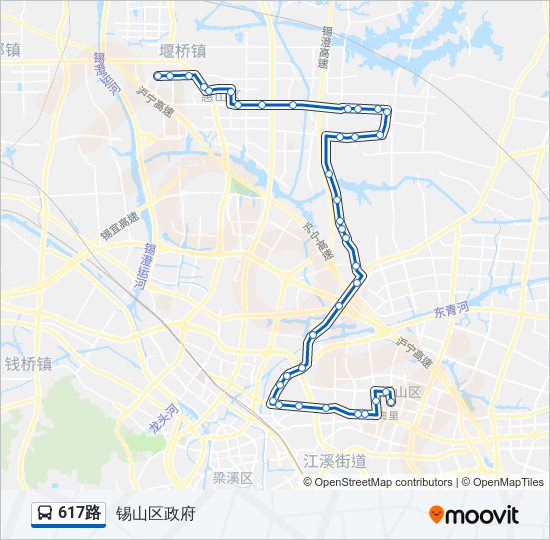 公交617路的线路图