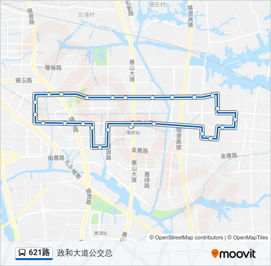 621路 Bus Line Map