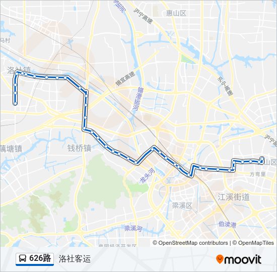 公交626路的线路图