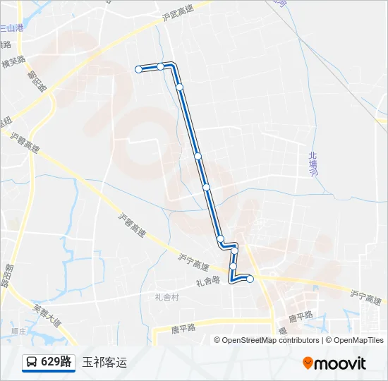629路 Bus Line Map