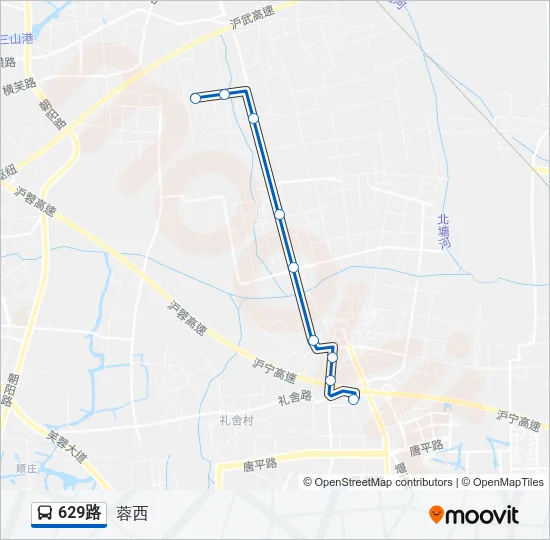 629路 Bus Line Map