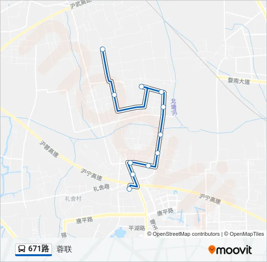 671路 Bus Line Map