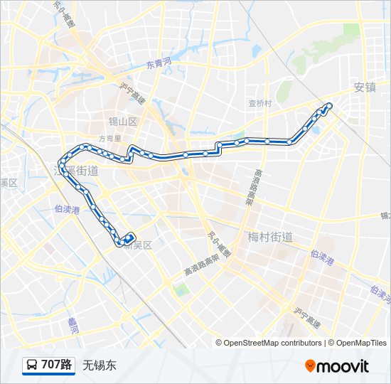 公交707路的线路图