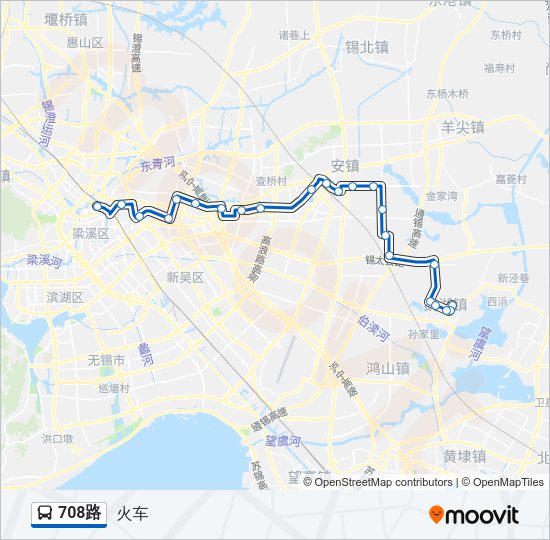 公交708路的线路图